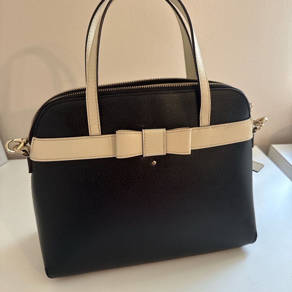 Kate Spade Black and Cream Bow Bag